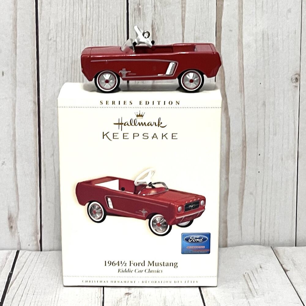 1964 1/2 Ford Mustang Kiddie Car Classics Hallmark Keepsake Ornament New in Box